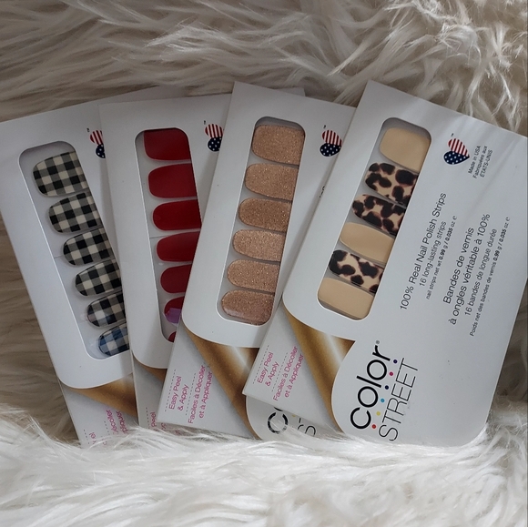 Color Street | Makeup | New 4 Sets Color Street Nail Real Nail Polish ...